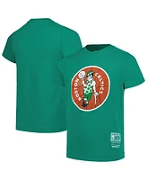 Mitchell & Ness Big Boys and Girls Kelly Green Boston Celtics Hardwood Classics Retro Logo T-Shirt