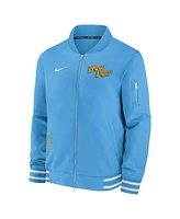 Nike Men's Blue Milwaukee Brewers City Connect Authentic Collection Game Time Bomber Full-Zip Jacket