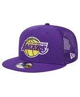 New Era Men's Purple Los Angeles Lakers Evergreen Meshback 9FIFTY Snapback Hat