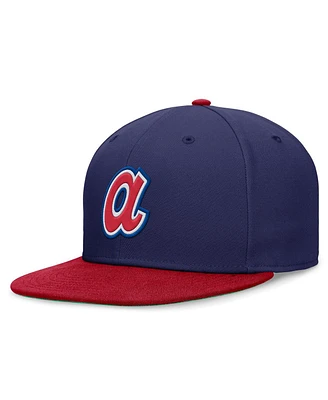 Nike Men's Royal/Red Atlanta Braves Rewind Cooperstown True Performance Fitted Hat