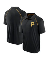 Fanatics Men's Black Pittsburgh Pirates Strong Alone Raglan Polo