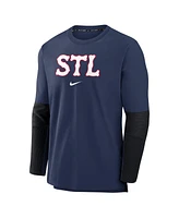 Nike Men's Navy St. Louis Cardinals 2024 City Connect Authentic Collection Player Tri-Blend Pullover Sweatshirt