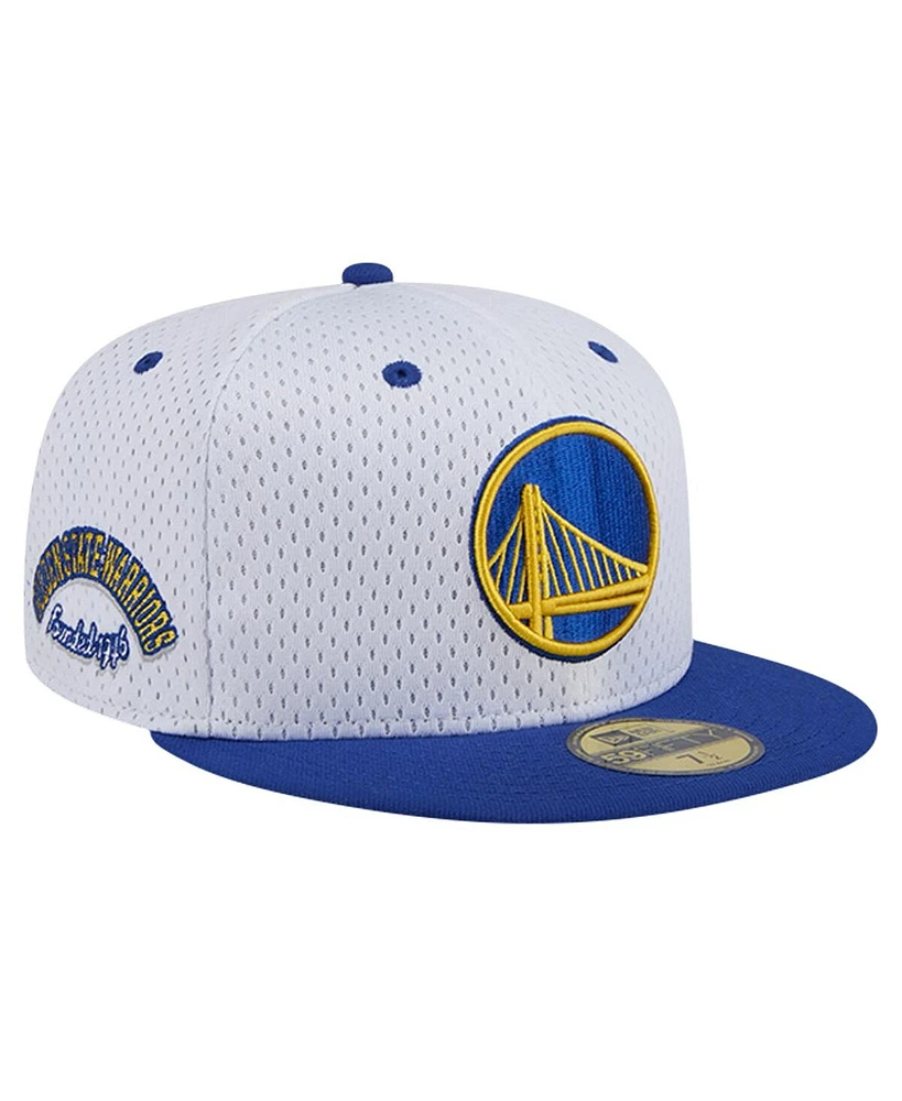 New Era Men's White/Royal Golden State Warriors Throwback 2Tone 59FIFTY Fitted Hat