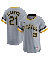 Nike Men's Roberto Clemente Gray Pittsburgh Pirates Throwback Cooperstown Collection Limited Jersey