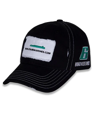 Checkered Flag Sports Men's Black Brad Keselowski Build vintage-like Patch Adjustable Hat