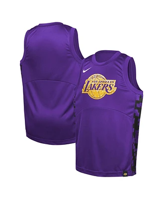 Nike Big Boys and Girls Purple Los Angeles Lakers Courtside Starting Five Team Jersey