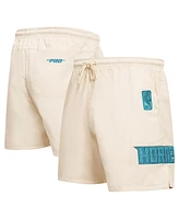 Pro Standard Men's Cream Charlotte Hornets Triple Tonal Woven Shorts