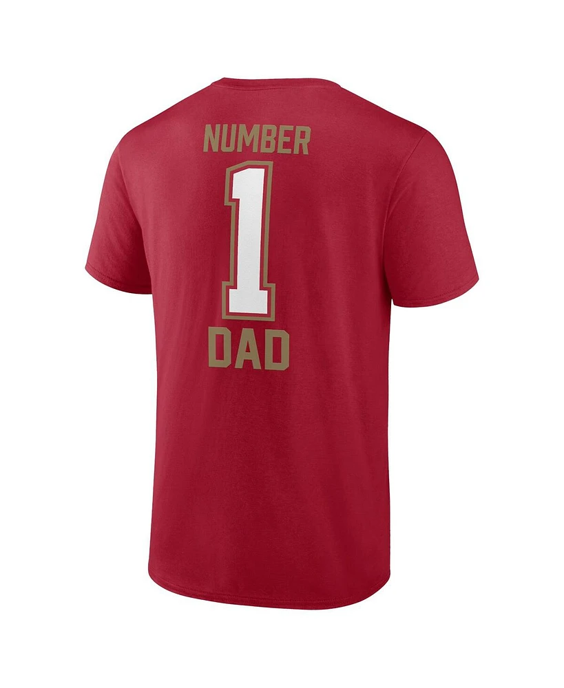 Fanatics Men's Scarlet San Francisco 49ers 1 Dad T-Shirt