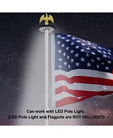 7" HandcraFted Gold Eagle Finial Top Paint For 16FT 20' 25' Telescopic Flag Pole Outdoor