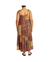 City Chic Plus Erica Print Maxi Dress