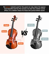 Yescom Solid Wood Violin 4/4 Full Set Fiddle Beginner Violin Full Size with Case Shoulder Rest for Student Adults