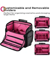 Byootique Lightweight Makeup Bag Cosmetic Rolling Trolley Traveling Storage Case