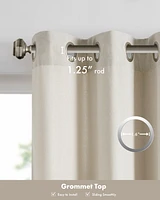 Madison Park Englewood Solid Piece Dyed Curtain Single Panel For Bedroom, Antique Silver Grommet Top Fit Up To 1.25 Inches Rod Single Curtain Panel Fo