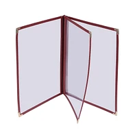 Yescom 30pc 8.5x14 Menu Cover Trifold 6 View 3 Page Restaurant Cafe Book Clear Burgundy