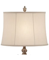 Regency Hill Elle Traditional Antique Table Lamp 33" Tall Classic Gold Open Scroll Bronze Off White Oval Shade Decor for Living Room Bedroom House Bed