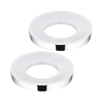 Yescom Aquaterior Bathroom Sink Mounting Ring Nickel for Glass Vessel Sink Basin Drain Mount Support 2 Pack - Off