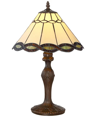 Robert Louis Tiffany Camile Traditional Tiffany Style Accent Table Lamp 18 1/2" High Antique Bronze Brown Woven Art Glass Shade Decor for Bedroom Hous