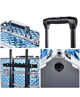 Byootique Sky Blue Rolling Makeup Case 4in1 Cosmetic Trolley Organizer Lockable