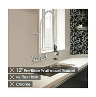 Yescom Aquaterior Pre-Rinse Faucet w/ 8" Center Splashmount Kitchen Restaurant Cupc Nsf Ansi