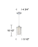 Possini Euro Design Enya Chrome Mini Pendant Lighting 5 1/2" Wide Modern Dimmable Led Crystal Clear Glass for Dining Room Living House Home Foyer Kitc