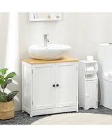 Kleankin Bathroom Vanity, Under Sink Cabinet, White