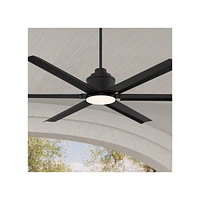 Casa Vieja 65" Ultra Breeze Modern Industrial Outdoor Ceiling Fan with Dimmable Led Light Remote Control Matte Black Wet Rated for Patio Exterior Hous