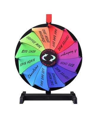 WinSpin 15" Tabletop Color Prize Wheel 12 Slots Spinning Wheel for Tradeshow Carnival Game