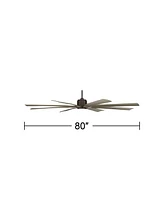 80" Defender Rustic Farmhouse Indoor Outdoor Ceiling Fan with Dimmable Led Light Remote Control Oil Rubbed Bronze Damp Rated for Patio Exterior House