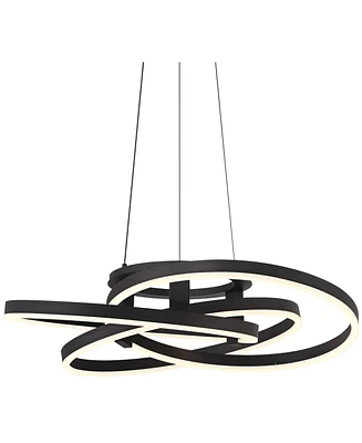 Possini Euro Design Possini Euro McKenna 26 1/2"W Sanded Black Led Rings Pendant Light