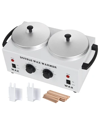 Yescom Electric Double Pot Wax Warmer Heater Spa Salon Hot Paraffin Facial Skin Tool