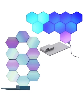 Yescom App Control WiFi Hexagon Led Light Kit 21 Blocks & Base w/Alexa Google Wall Game Room Decor Gift