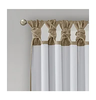 Madison Park Emilia Twist Tab Lined Blackout curtains for bedroom, Single Curtain with Privacy Lining Living Room