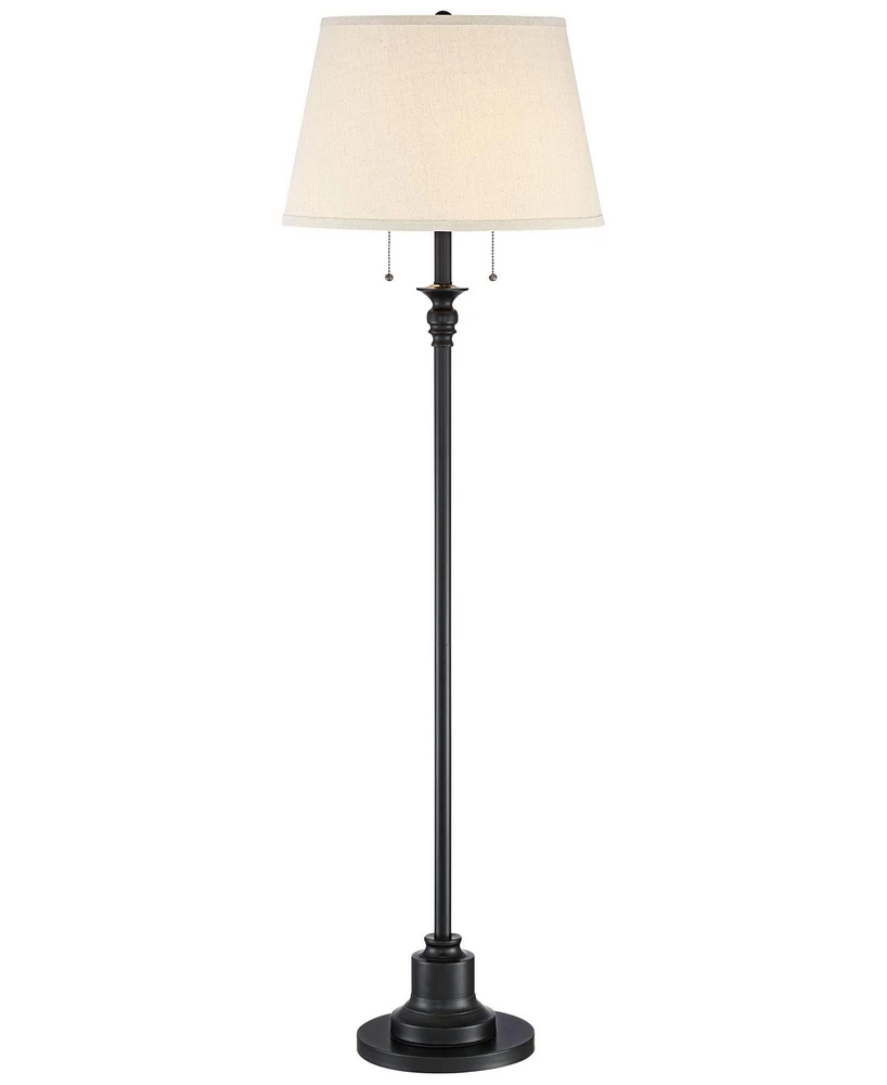 360 Lighting Spenser Traditional Floor Lamp Standing Exquisite 58" Tall Oiled Bronze Brown Metal Thin Column Off