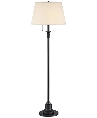 360 Lighting Spenser Traditional Floor Lamp Standing Exquisite 58" Tall Oiled Bronze Brown Metal Thin Column Off