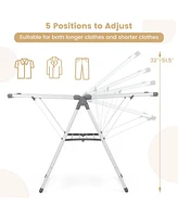 Costway 2-Layer Space-saving Aluminum Drying Rack Collapsible Clothes Drying Rack