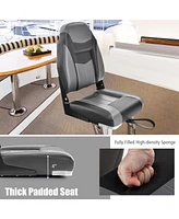 High Back Folding Boat Seats with Black Grey Sponge Cushion & Flexible Hinges