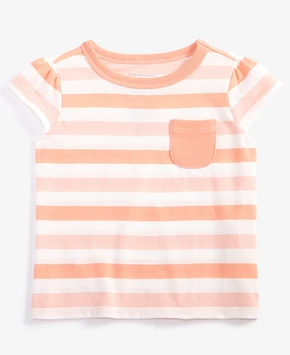 First Impressions Baby Girl Prairie Stripe Cotton-Blend T-Shirt, Created for Macy's