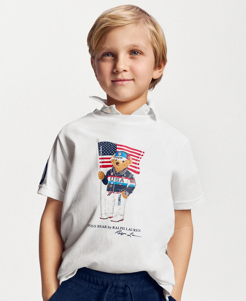 Polo Ralph Lauren Big Boys Team Usa Polo Bear Cotton Jersey Tee