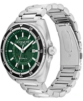 Coach Men's Automatic Silver Charter Stainless Steel Watch 44.5mm