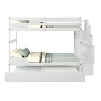 Bunk Beds Twin Over Twin Stairway Storage Function