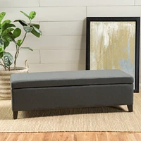 Streamdale Furniture Spacious Storage Ottoman with Self-Opening Lid and Modern Birch Wood Legs