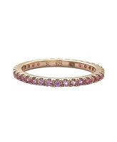 Suzy Levian New York Pink Sapphire Single Row Eternity Band Ring Sterling Silver by