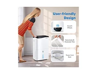 Slickblue 100-Pint Dehumidifier With Smart App And Alexa Control For Home And Basements - White