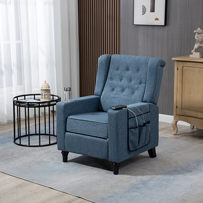 Streamdale Furniture Arm Pushing Recliner Chair, Modern Button Tufted Wingback Push Back Recliner Chair, Living Room