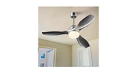 Slickblue Modern 48" Ceiling Fan with Dimmable Led Light and Remote Control Reversible Blades-Silver
