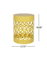 Modern Geometric Iron Cut Side Table Chic, Durable