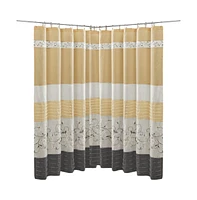 Home Outfitters Yellow Embroidered Shower Curtain 72"W x 72"L, Shower Curtain for Bathrooms, Transitional