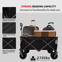 Compact Folding Wagon Spacious for Hauling, Sturdy for Any Terrain