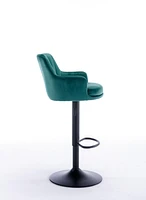 2 Green Adjustable Bar Stools With Back and Footrest