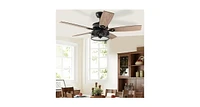 Slickblue 48-Inch Ceiling Fan with 5 Wooden Rustic Reversible Blades